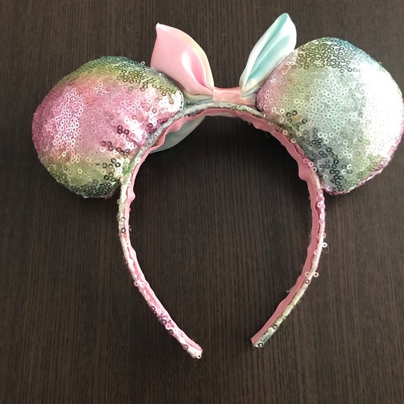 Disney Sequin Pastel Amusement Park Minnie Mouse Ears - Picture 3 of 4